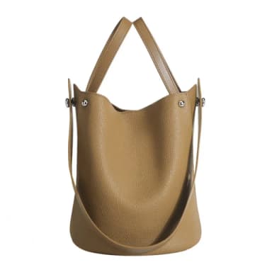 【Rosse Bags】母親節禮物 質感通勤手提托特水桶包(棕色)