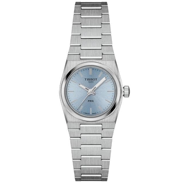 【TISSOT 天梭 官方授權】PRX系列 冰藍 復古時尚石英腕錶 母親節 禮物 推薦(T1370101135100)
