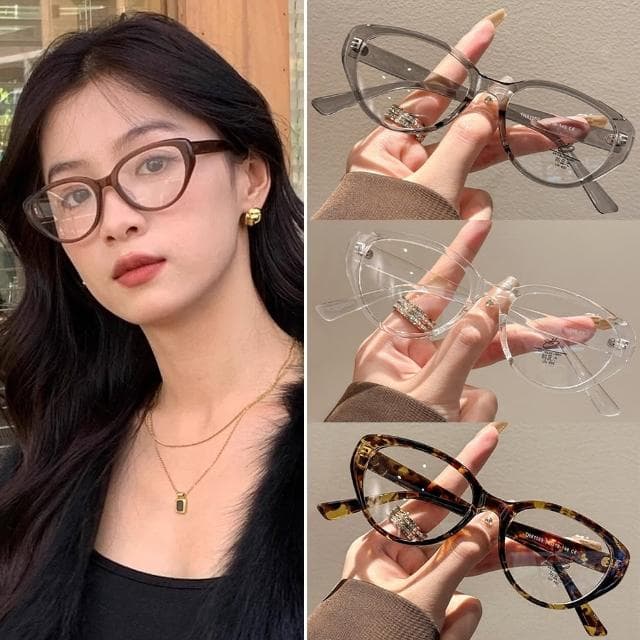 【MoonDy】眼鏡女 鏡框 鏡架 眼鏡框 眼鏡架 tr90鏡框 黑框眼鏡 素顏眼鏡 復古眼鏡 猫眼眼鏡 顯小臉 禮物