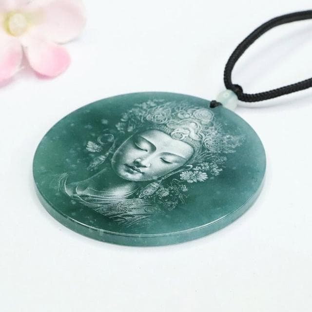 【LEESA】翡翠觀音\玉墜\護身符\辟邪項鏈\項鍊\項鍊女\觀音玉佩\保平安\開運項鏈\觀音吊墜\禮物\送女生\