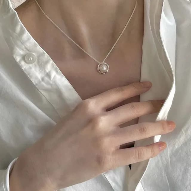 【Penny珮妮】法式復古s925銀珍珠項鍊(母親節禮物 交換禮物 送女友 生日禮物 情人節 尾牙 新年 結婚)