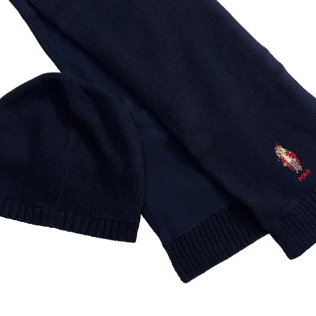 【RALPH LAUREN】熊熊 Polo bear 禮盒Ralph Lauren針織毛帽 男女皆可 圍巾 青年版 針織帽 送禮(1364BH3)