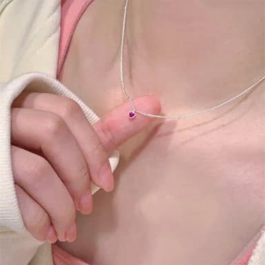 【LEEHER】純銀項鍊/小眾設計/個性項鍊/項鍊/女生飾品/精緻小禮物/送女生/吊墜/吊飾/韓國飾品/愛心項鍊/
