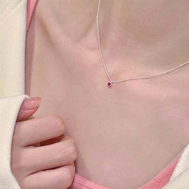 【LEEHER】純銀項鍊/小眾設計/個性項鍊/項鍊/女生飾品/精緻小禮物/送女生/吊墜/吊飾/韓國飾品/愛心項鍊/