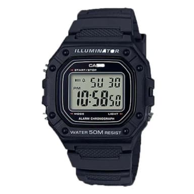 【CASIO 卡西歐】W-218H-1A 方形數位電子錶(當兵 學生 運動首選)