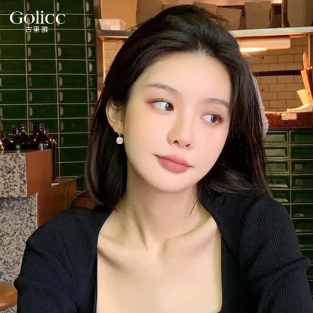 【Golicc】耳環 貓眼石 精緻鑲鑽 耳飾(七夕 情人節 生日 飾品 耳釘 耳飾 耳墜 禮物)