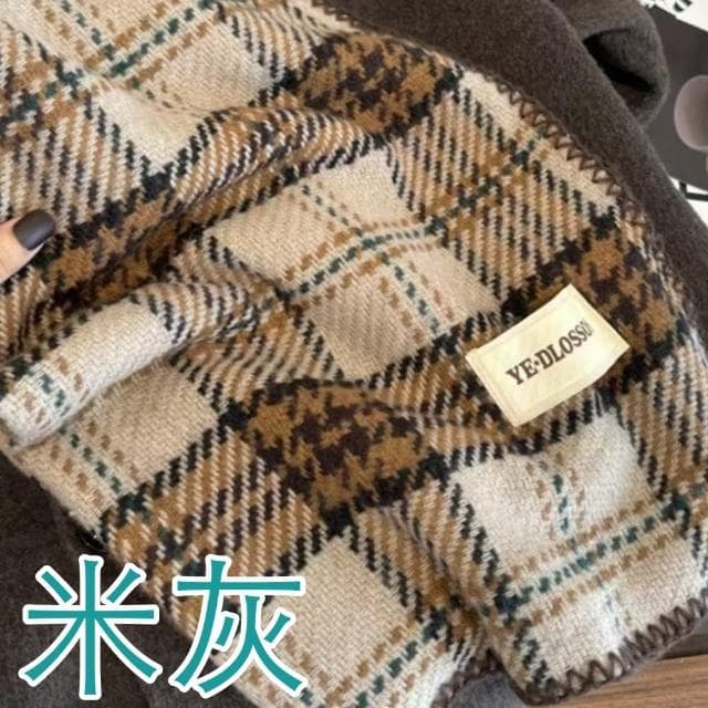 【HaNA 梨花】韓國東大門現貨採購．質感棒棒的仿羊毛格紋圍巾多色IG博主同款 現+預