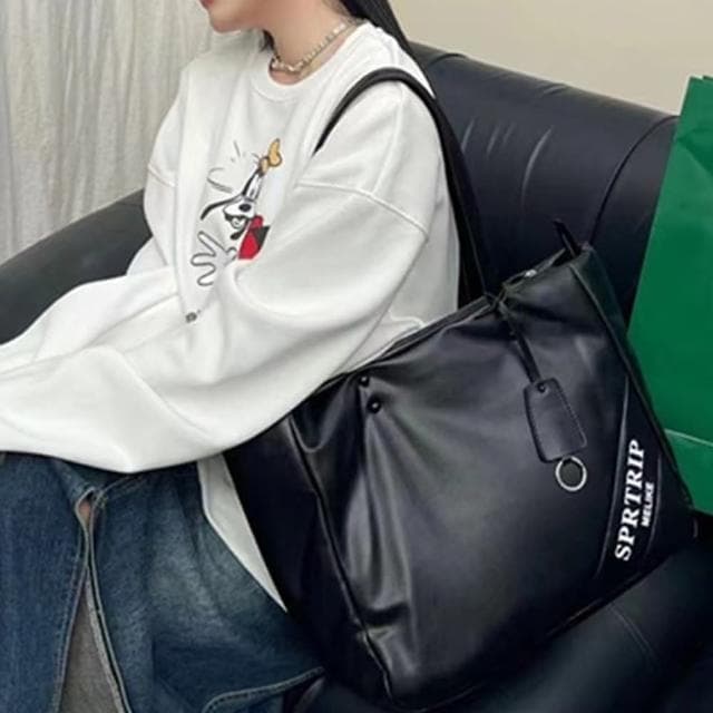【LEESA】母親節禮物 生日禮物\包包女\腋下包\簡約手提包\大包包\個性包包\軟皮包包\肩背包\托特包\黑色包