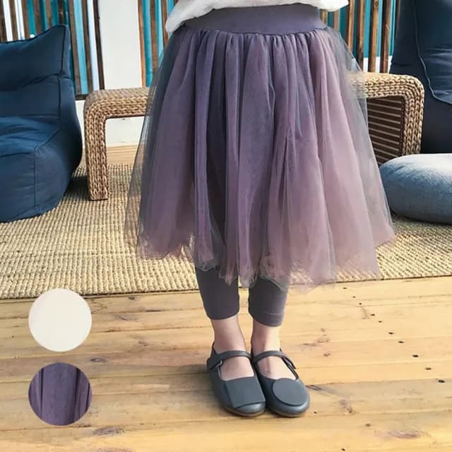 【橘魔法】浪漫飄逸中長紗裙內搭褲(內搭褲裙 女童 長褲 褲裙 紗裙 兒童 童裝)