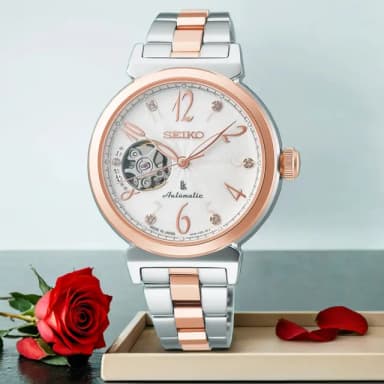 【SEIKO 精工】LUKIA 開芯鏤空機械女錶-34-6mm 禮物 送禮 推薦(SSVM060J/4R38-02N0KS)
