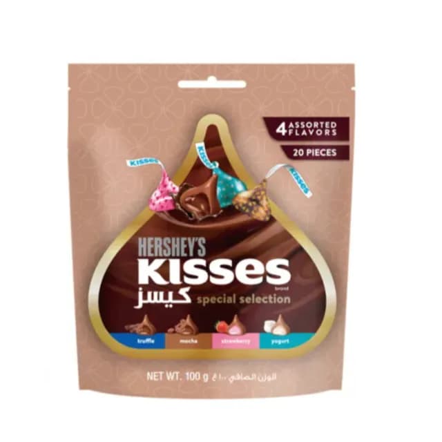 【Hersheys 好時】情侶接吻巧克力套裝 2入x1組(贈提袋 8種口味 牛奶巧克力 草莓巧克力 摩卡巧克力)