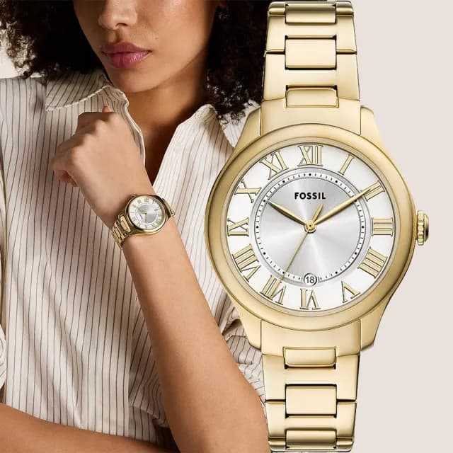【FOSSIL】Raquel 復古羅馬時標大三針女錶-38mm 禮物 送禮 推薦(ES5395)