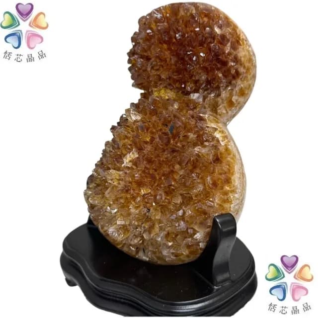 【恬芯晶品】VS18頂級黃水晶葫蘆8開運水晶(黃水晶消磁淨化招財開運財位運勢提升天然水晶禮物)