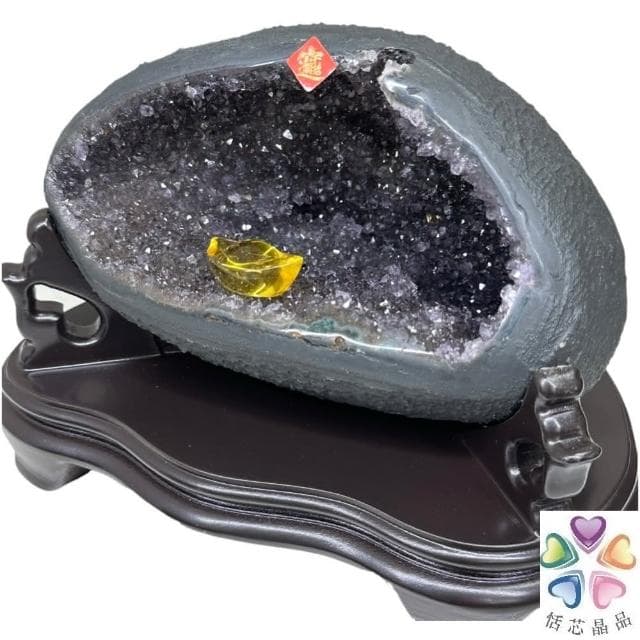 【恬芯晶品】HD5精選烏拉圭紫晶洞2.15KG錢袋子(圓洞聚財招財貴人開運風水帝王紫水晶新居禮物補財庫聖誕節)