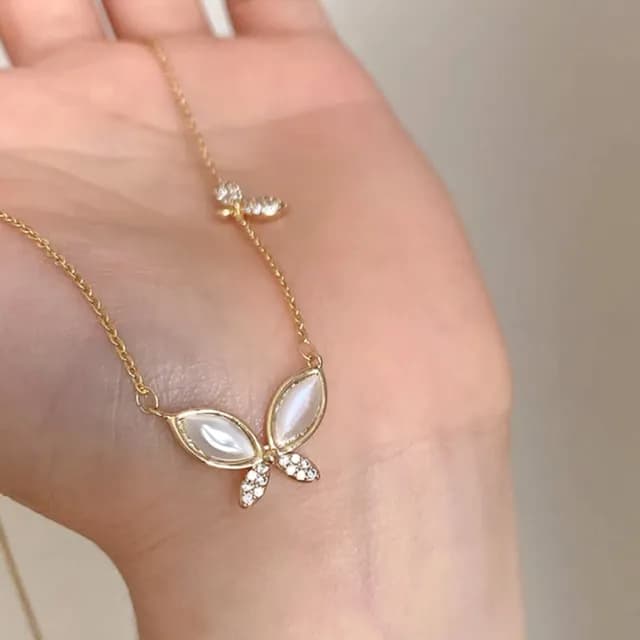 【KT DADA】情人節禮物 蝴蝶吊墜 女生項鍊 純銀項鍊 韓國項鍊 生日禮物 通體純銀 小眾設計 ins風 鎖骨鍊 飾