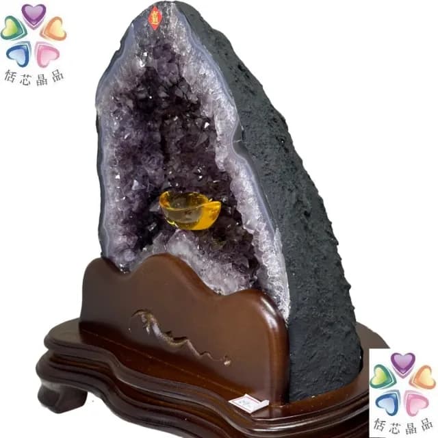 【恬芯晶品】J23精選巴西紫水晶洞新居財位擺設(紫鈦晶晶洞開運招財招貴人開業財位新春禮物)