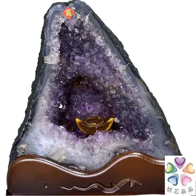 【恬芯晶品】J18精選巴西紫水晶洞新居財位擺設(紫鈦晶晶洞開運招財招貴人開業財位新春禮物)