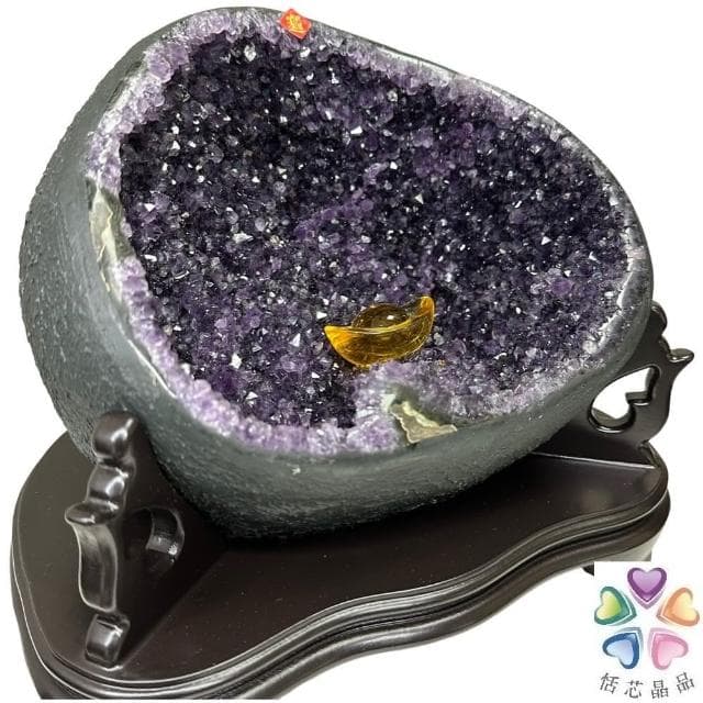 【恬芯晶品】HD19精選烏拉圭紫晶洞錢袋子(圓洞聚財招財貴人開運風水帝王紫水晶新居禮物補財庫聖誕節)