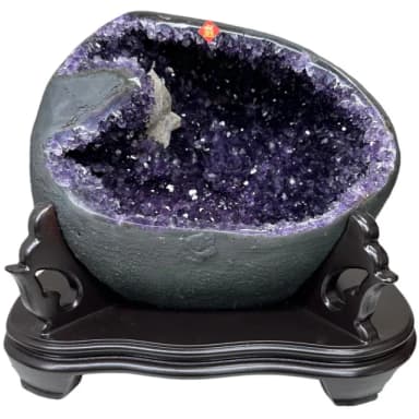 【恬芯晶品】HD13精選烏拉圭紫晶洞錢袋子(圓洞聚財招財貴人開運風水帝王紫水晶新居禮物補財庫聖誕節)