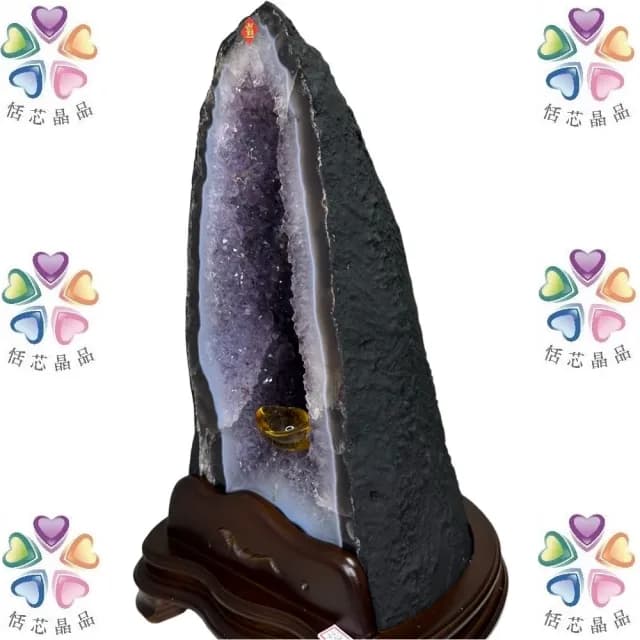 【恬芯晶品】J10精選巴西紫水晶洞新居財位擺設(紫鈦晶晶洞開運招財招貴人開業財位新春禮物)