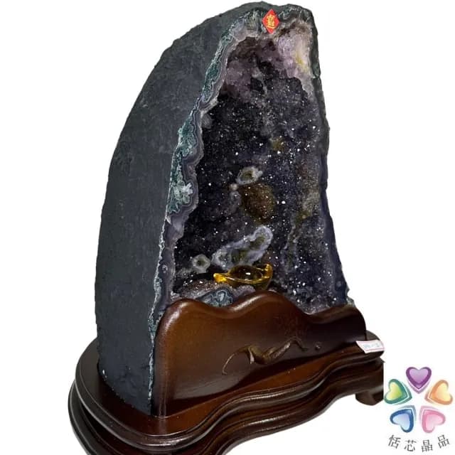 【恬芯晶品】J12精選巴西紫水晶洞新居財位擺設(紫鈦晶晶洞開運招財招貴人開業財位新春禮物)