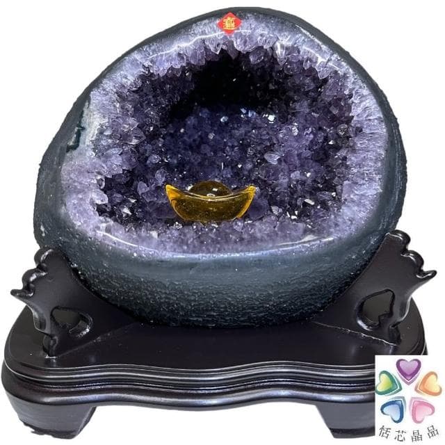 【恬芯晶品】HD17精選烏拉圭紫晶洞6.7KG錢袋子(圓洞聚財招財貴人開運風水帝王紫水晶新居禮物補財庫聖誕節)