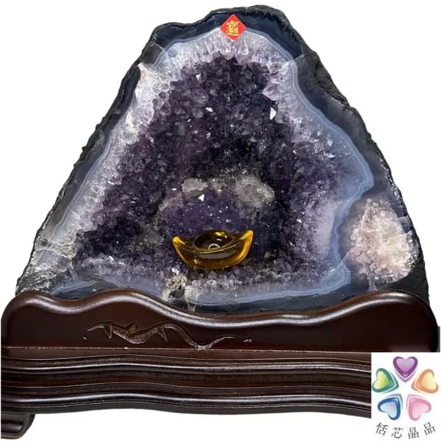 【恬芯晶品】J3精選巴西紫水晶洞新居財位擺設(紫鈦晶晶洞開運招財招貴人開業財位新春禮物)
