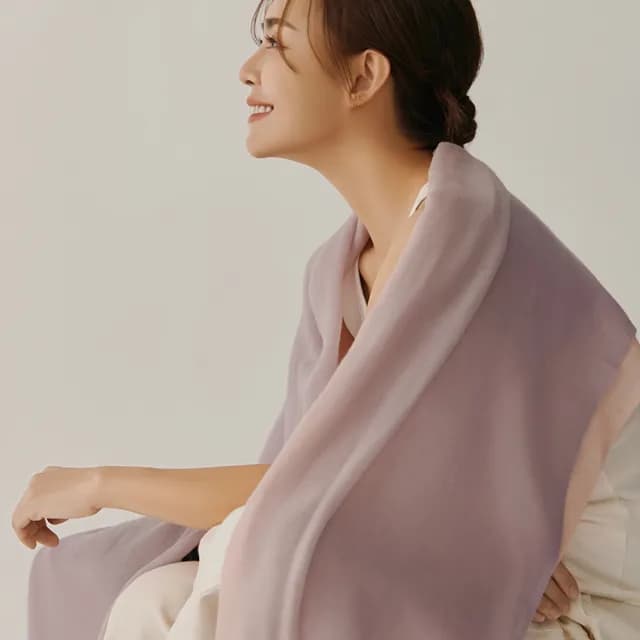 【Nature My Body】雙色漸層系列 Cashmere喀什米爾山羊絨披肩(印度帕什米納輕薄圍巾)