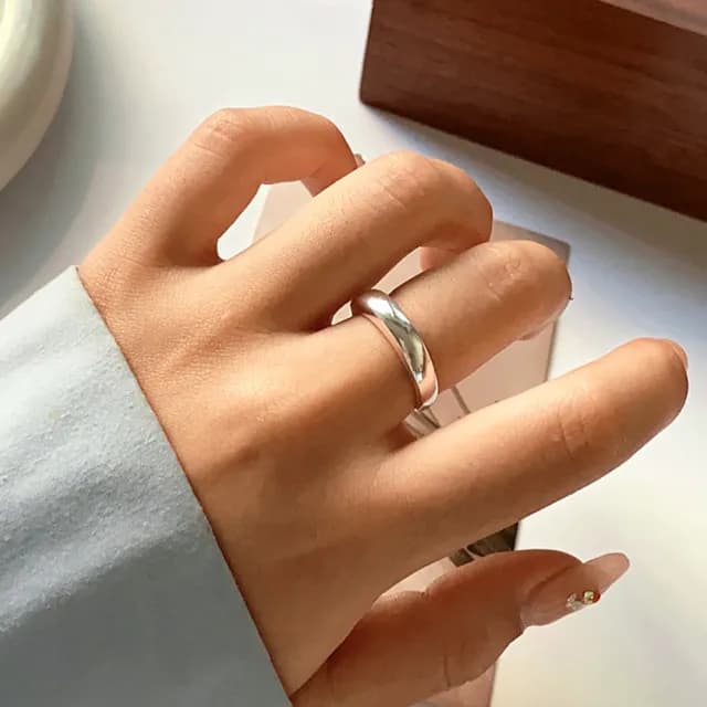 【LEESA】戒指\銀飾\素戒指\純銀戒指\個性戒指\情侶戒指\簡約戒指\ins戒指\生日禮物\情人節禮物