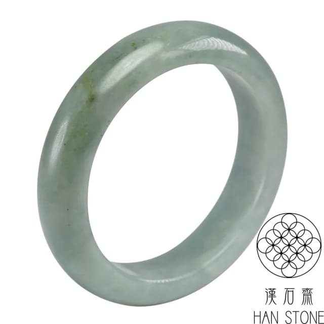 【漢石齋】情人節禮物 天然翡翠A貨 手鐲玉鐲 飄花種帶黃翡 福 利 品(手圍17.2/版寬14.1mm)