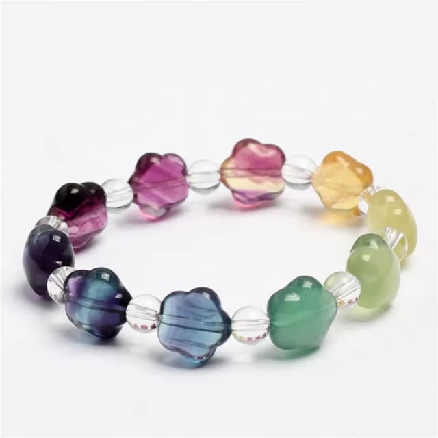 【Paiya 派亞】彩螢石五角星手鏈五星彩螢石手串單圈