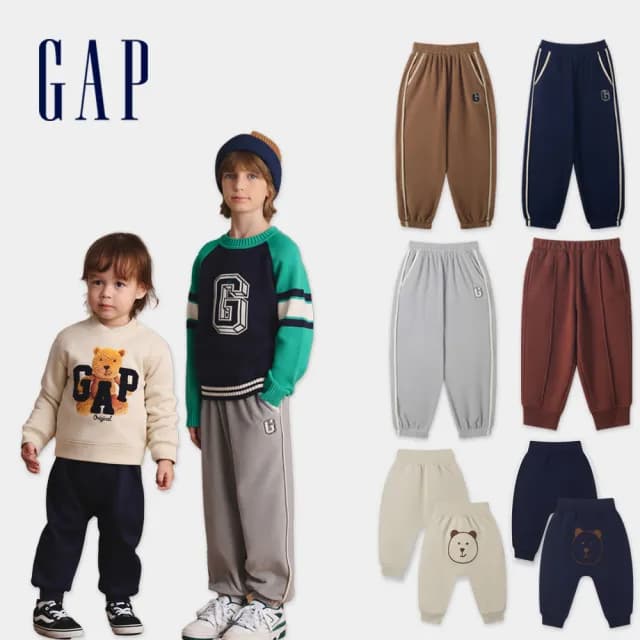 【GAP】兒童裝 Logo刺繡/小熊束口鬆緊運動褲-多款可選(606679&606685&672786)