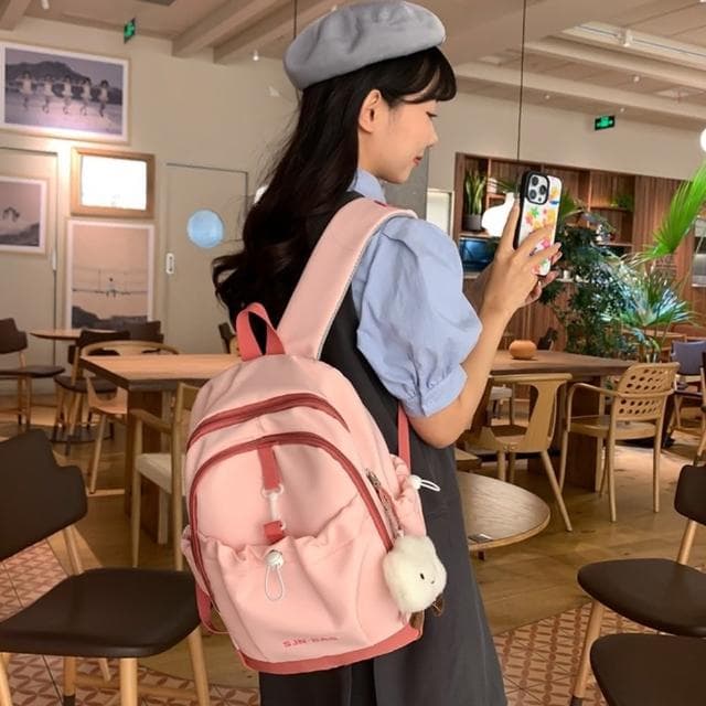 【LEESA】尼龍後背包\可愛背包\小背包\後背包\小包包\兒童背包\ins小物\可愛百搭\生日禮物\束口袋背包