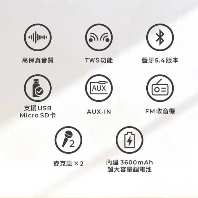 【AIWA 愛華】藍芽K歌音響AI-KBQ20(家用/行動KTV//情人節禮物)