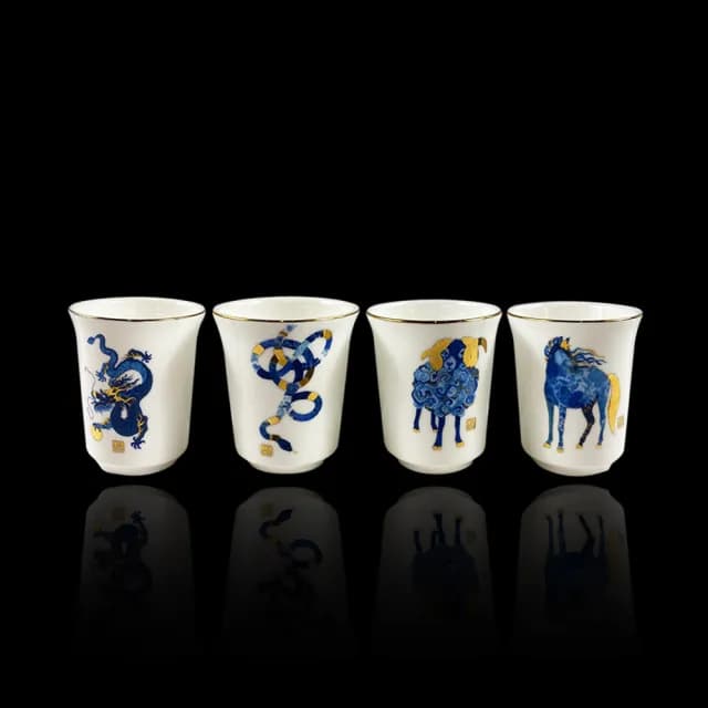 【TALES 神話言】十二生肖藝術骨瓷茶杯收藏組(澳洲展出/透光/清酒杯/文創/禮品/禮物/收藏)