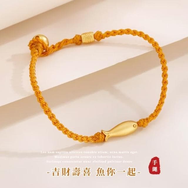 【鴻運當頭】日式幸運金魚聚財幣手繩(富有 好運 開運手飾 手鍊 手串 吉祥 手環 女士 生日禮物)