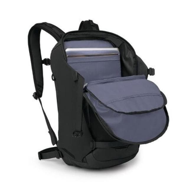 【Osprey】母親節禮物 Metron 24 通勤電腦背包 黑色(自行車通勤專用背包 電腦背包 筆電背包 日常背包)