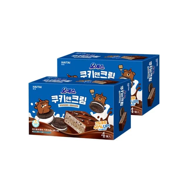 【HAITAI  海太】脆皮蛋糕-巧克力夾心餅乾口味120gX2件組