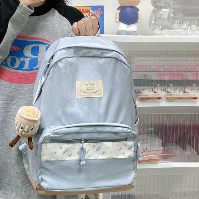 【LEESA】藍色包包\後背包韓國\包包\後背包\生日禮物\女生實用\尼龍包包\書包\a4包包\電腦後背包\森林系