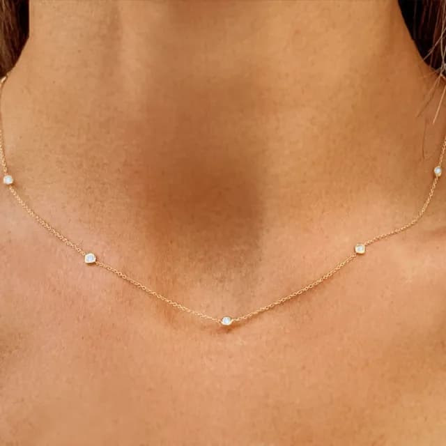 【CReAM】Nova鍍18K金色銀色五顆亮鑽鋯石金色銀色項鍊(生日 禮物 送禮 禮盒)