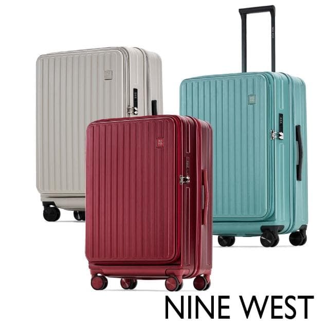 【NINE WEST 官方直營】買一送一。買就送20吋登機箱│BYRON經典直條 28/24吋前開式擴充旅行行李箱(多款)