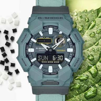 【CASIO 卡西歐】G-SHOCK 天然染料 10年電力雙顯手錶 學生錶 送禮 禮物 推薦(GA-010CE-2A)