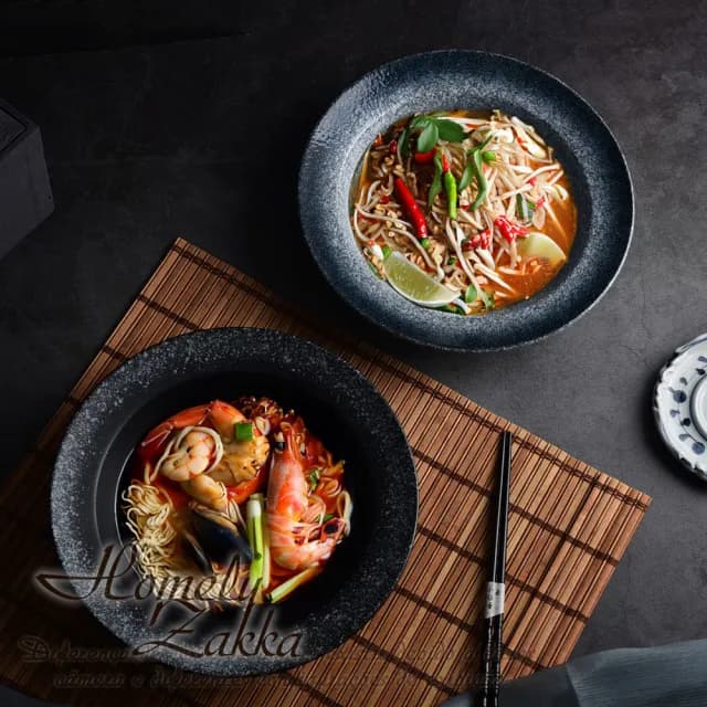 【Homely Zakka】日式復古輕奢窯變陶瓷草帽盤/深湯盤/義大利麵盤/西餐盤(沙拉深盤 餐具 餐盤)