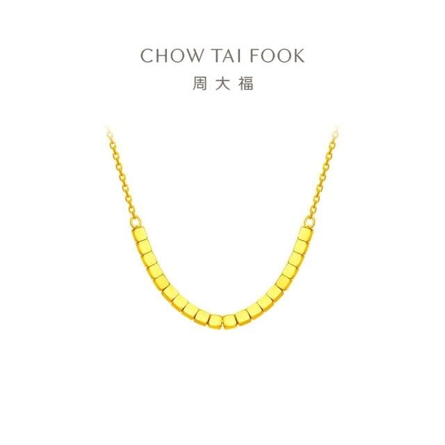 【周大福】ING系列 蹦迪方珠黃金項鍊_計價黃金(鍊長40cm)