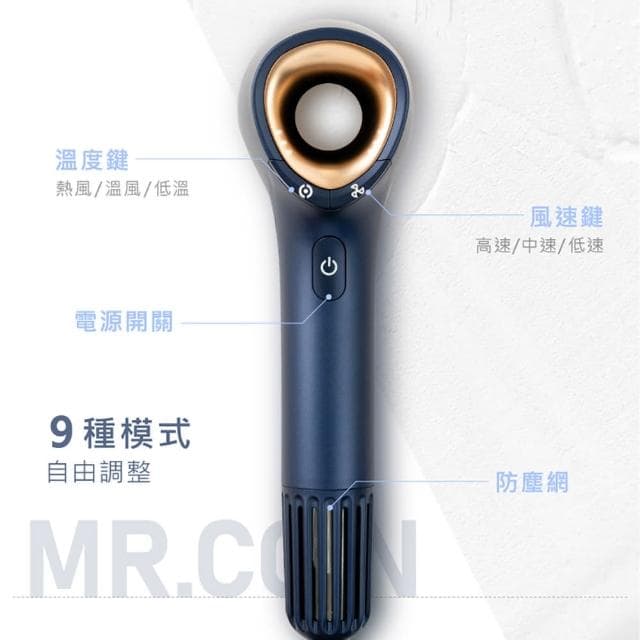 【MUNICHI 沐尼黑】極靜沙龍級負離子高速吹風機(MR.COIN)