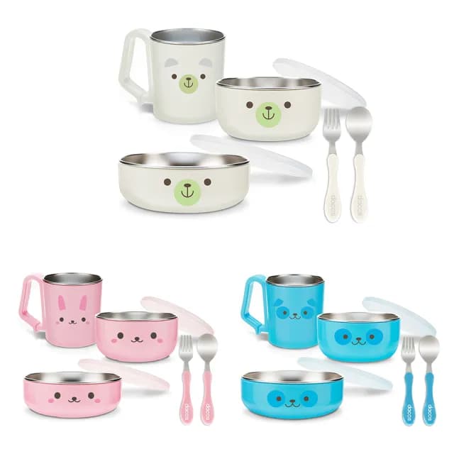 【日本dacos】寶貝大口吃不鏽鋼餐具組(三款可選)