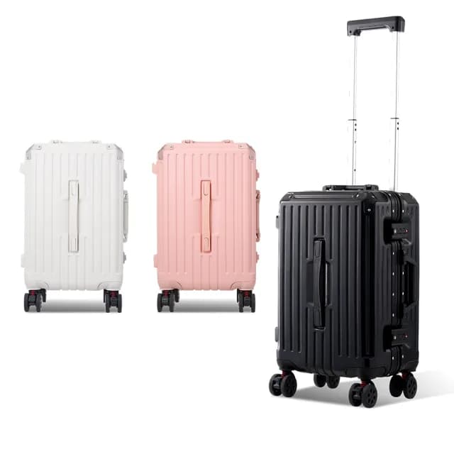 【輝葉良品】箱神/20吋鋁框行李箱 胖胖箱 HYG-R01-20 雙11(防爆/耐刮/可煞車靜音輪/摺疊杯架)