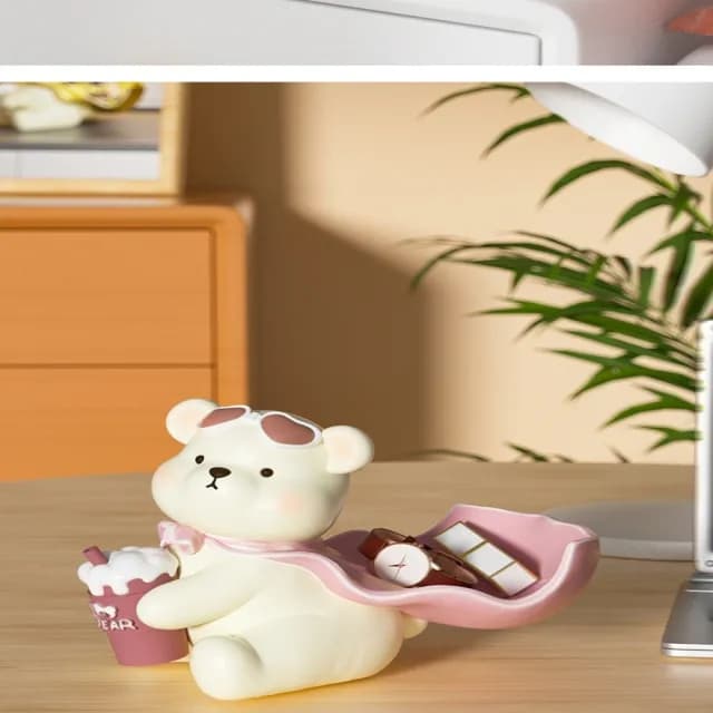 【喜芊旗艦店】桌上擺件 家居裝飾品 鑰匙收納擺件 喬遷新居禮品(披風招財貓/加大儲物/預售15天)