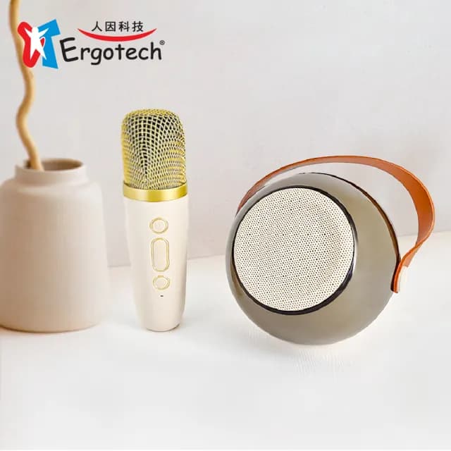 【Ergotech 人因科技】KS10 超Mini酷炫雙Mic對唱藍牙音響(藍芽音箱/無線麥克風/直播麥克風/露營麥克風)