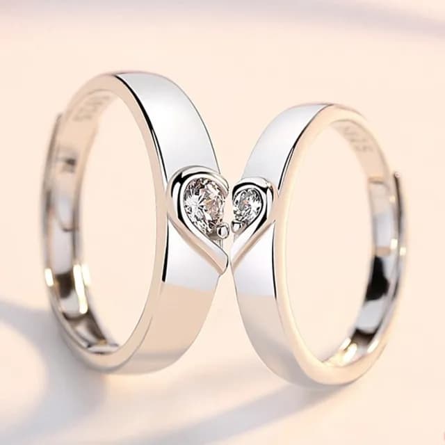 【MoonDy】情侶對戒 結婚戒指 男女對戒 純銀戒指 可調節 時髦時尚 飾品 銀飾 情人節禮物 男戒